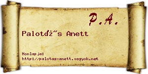 Palotás Anett névjegykártya