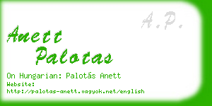 anett palotas business card